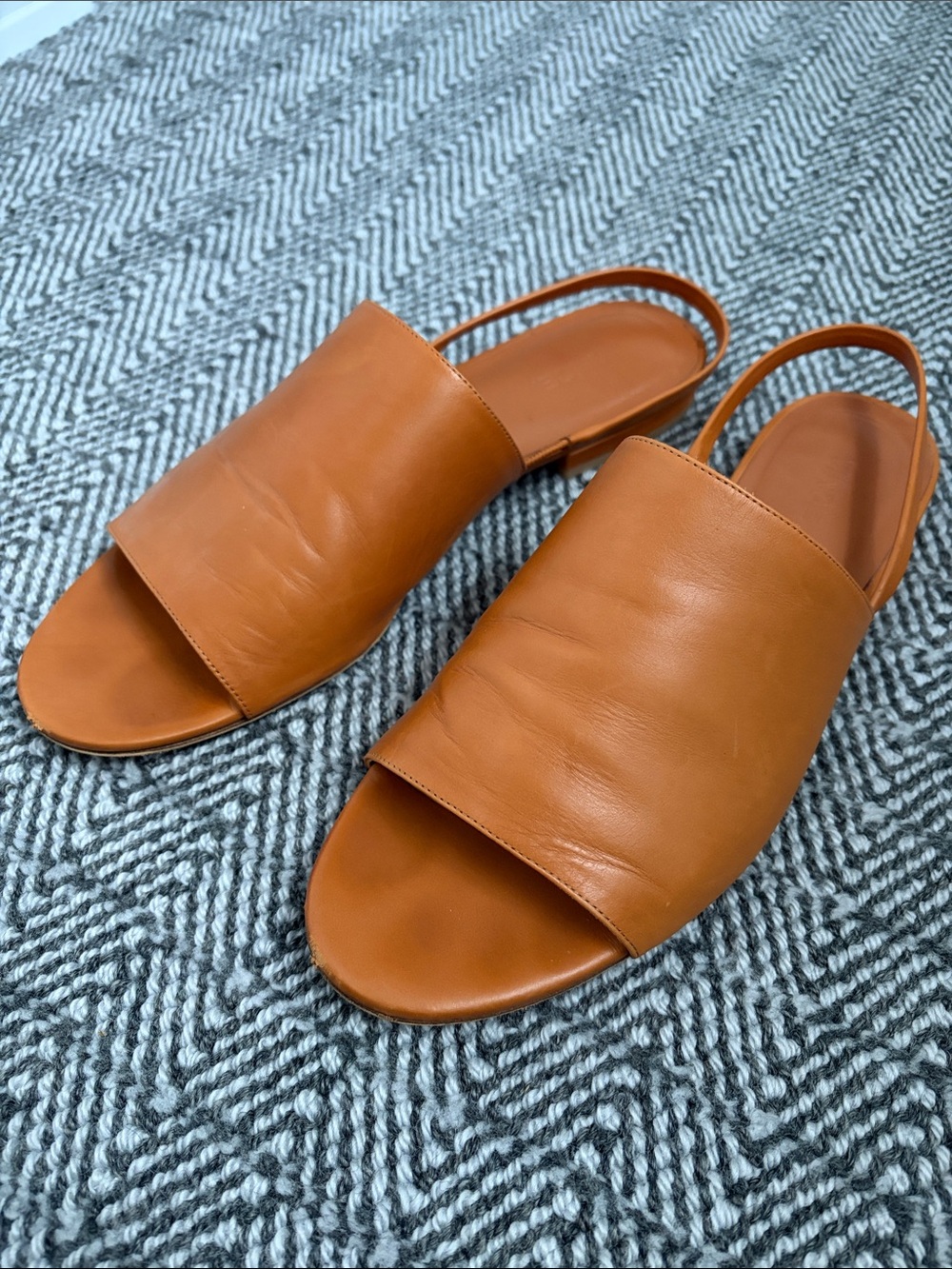 Vince Leather Slide Sandals with Slingback size 39